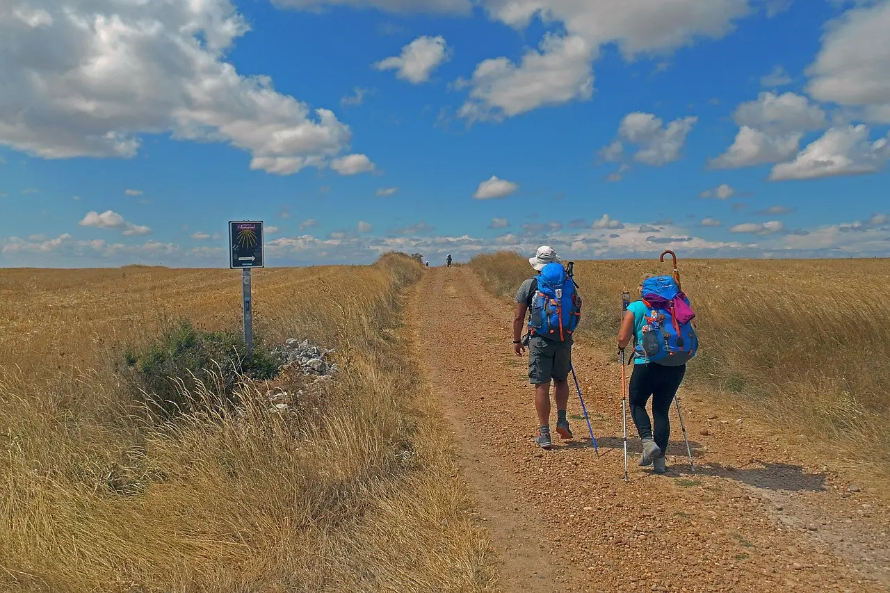 Travelers walking the Camino de Santiago