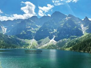 Poland's sparkling lake Morskie Oko amidst the green mountains