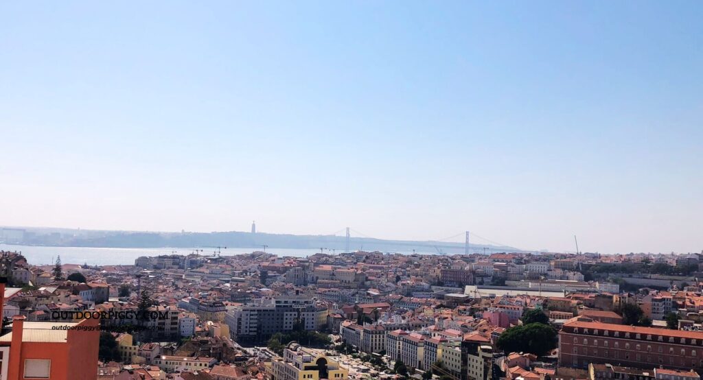 Lisbon cityscape with sea view