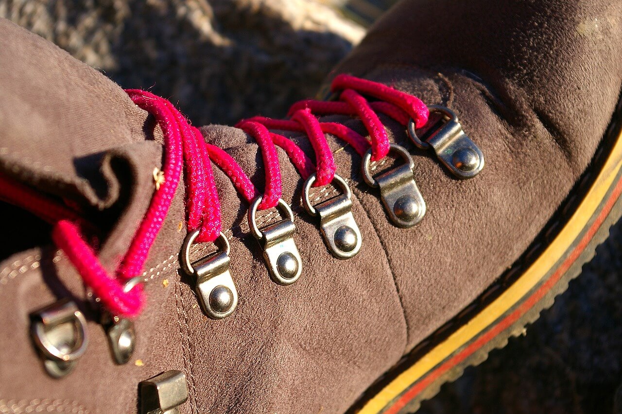 Hiking boots close-up