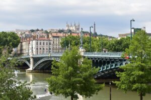 Lyon village with a view of the bridge