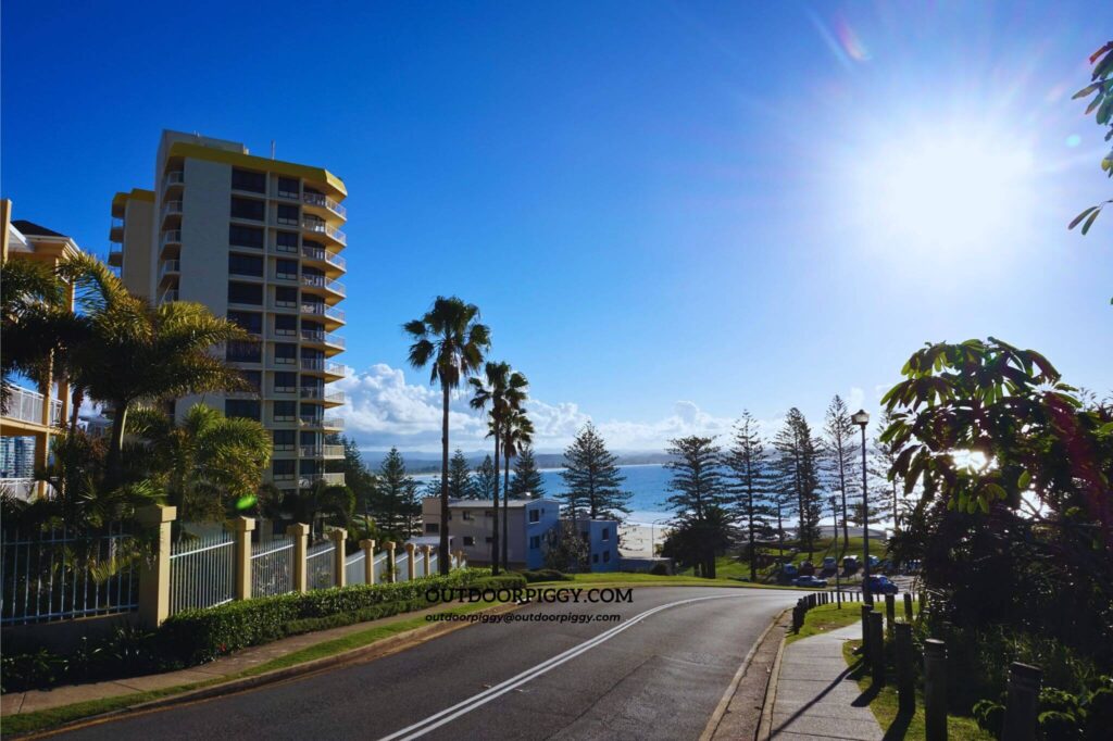 Gold Coast Coolangatta Road Trip Australia with a hill overlooking the sea