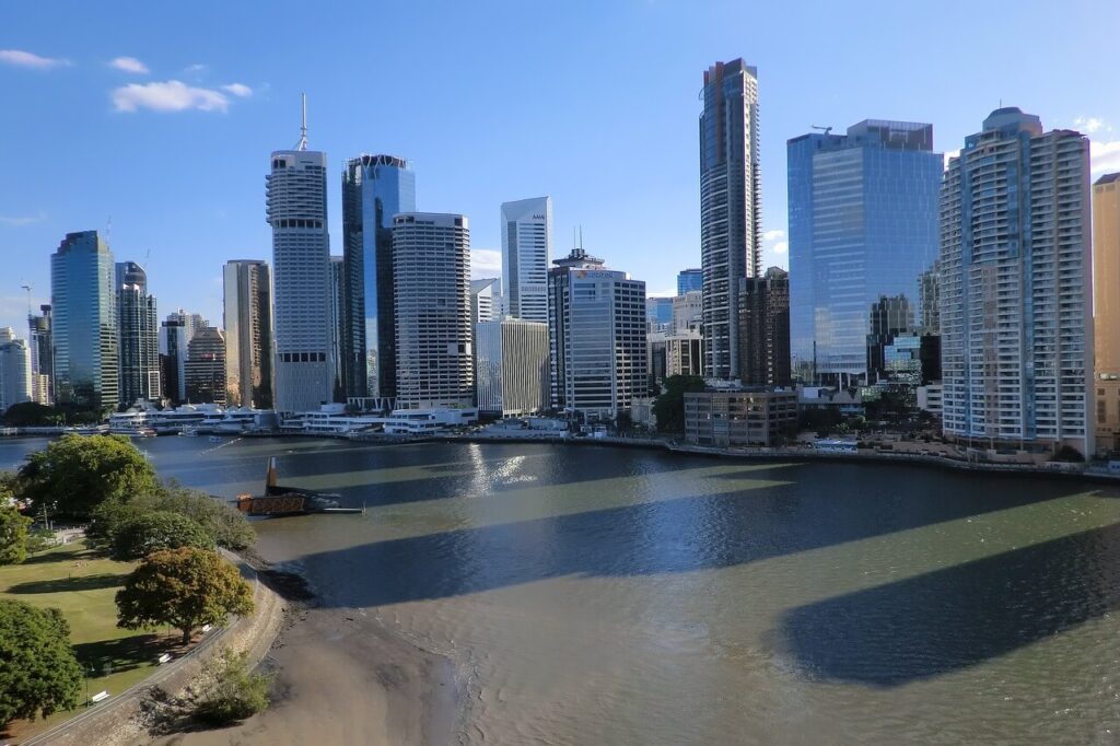 Riverside with a view of downtown Brisbane