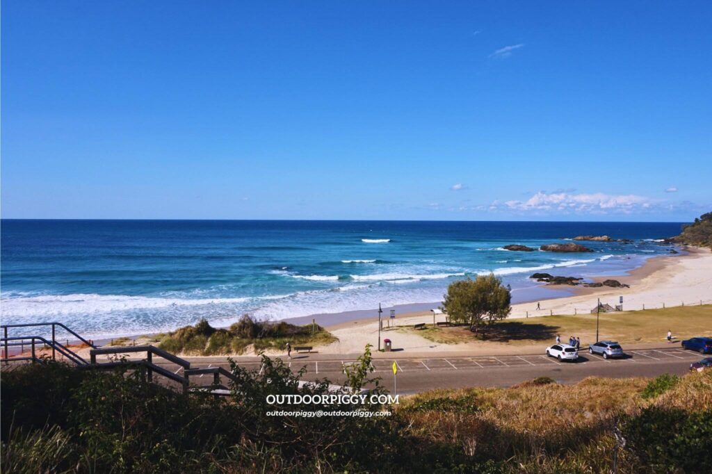 Rough waves on the beach in Port Macquary, Australia