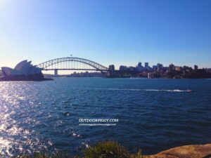 A quiet park looking Sydney's Opera House